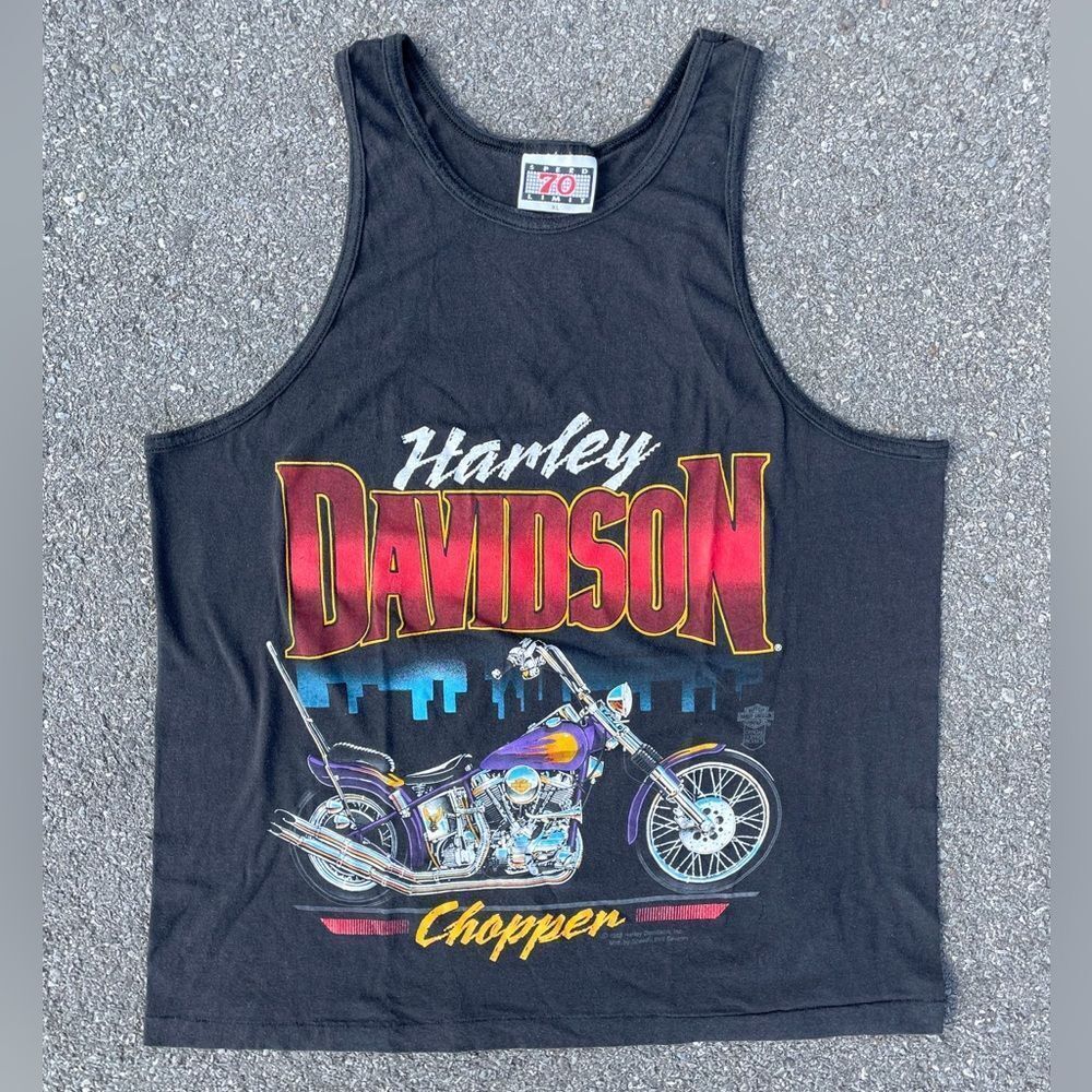 Harley-Davidson Chopper Vtg 1988 Speed Limit 70 Tank Top XL